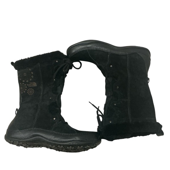 The north face Abby III black leather winter snow boots waterproof size 11 - Picture 2 of 10